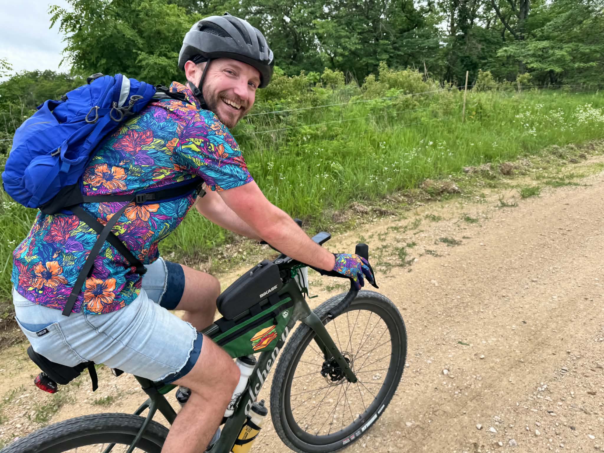Joe Ryan riding at Unbound Gravel